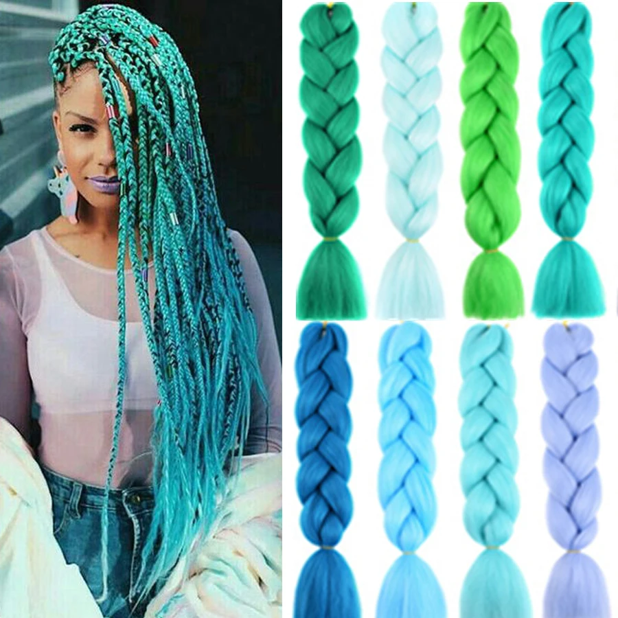 Quality Ombre Hair Extensions Hair Braids African Jumbo Stretched Braiding Hair Frosted Glowing Synthetic Crochet Braiding Hair