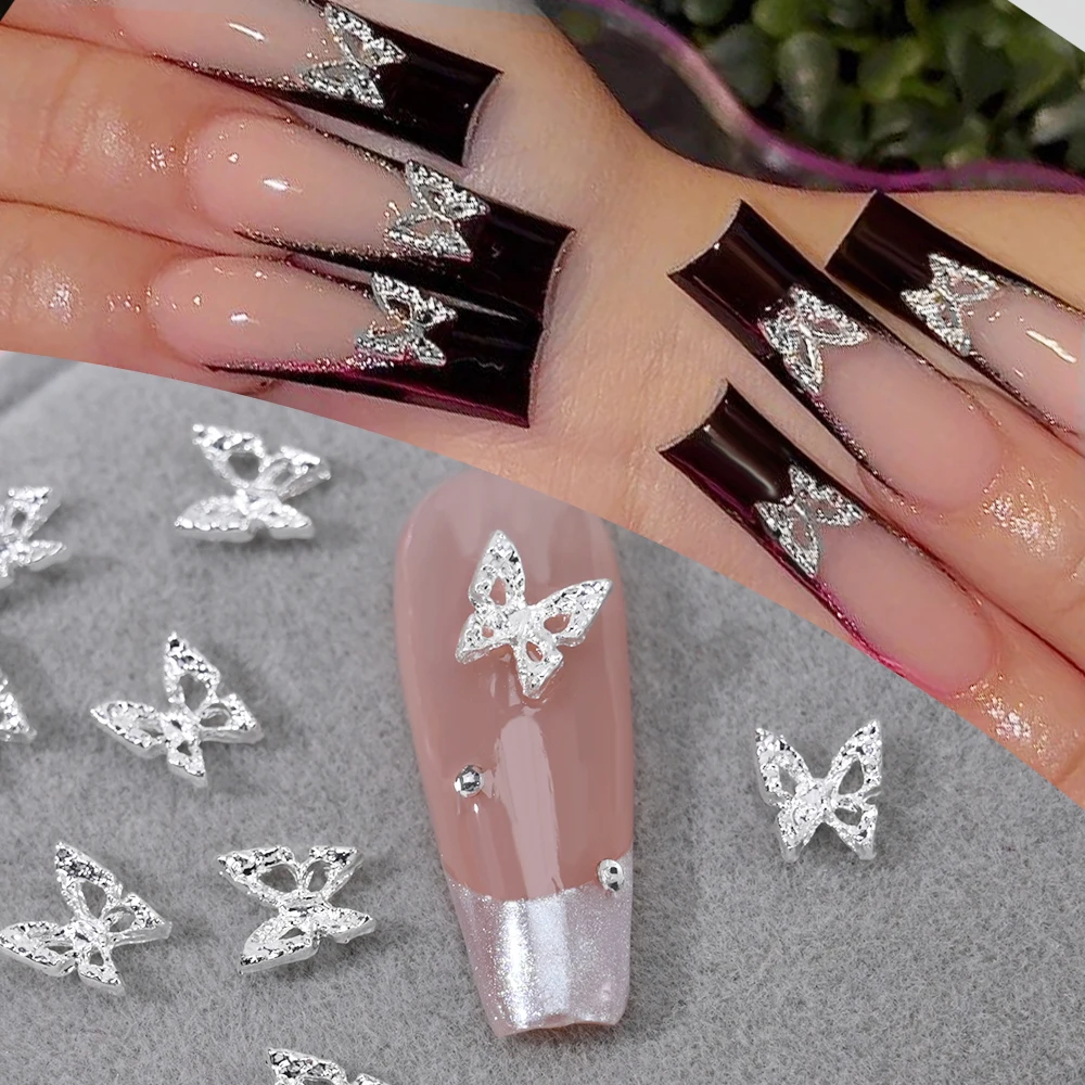 3D Hollow Butterfly sztuczne wisiorki 20 sztuk zestaw złoty/srebrny kolor w kształcie diamentu metalowe akcesoria jubilerskie...