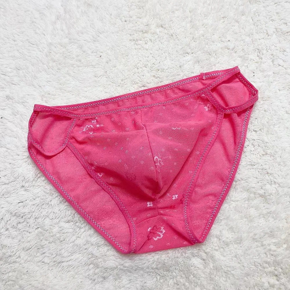 

Sexy Lingerie Men Underwear Sheer Bikini Pouch G String Briefs Thongs Low Rise Breathable Ultra-thin Underpants Panties