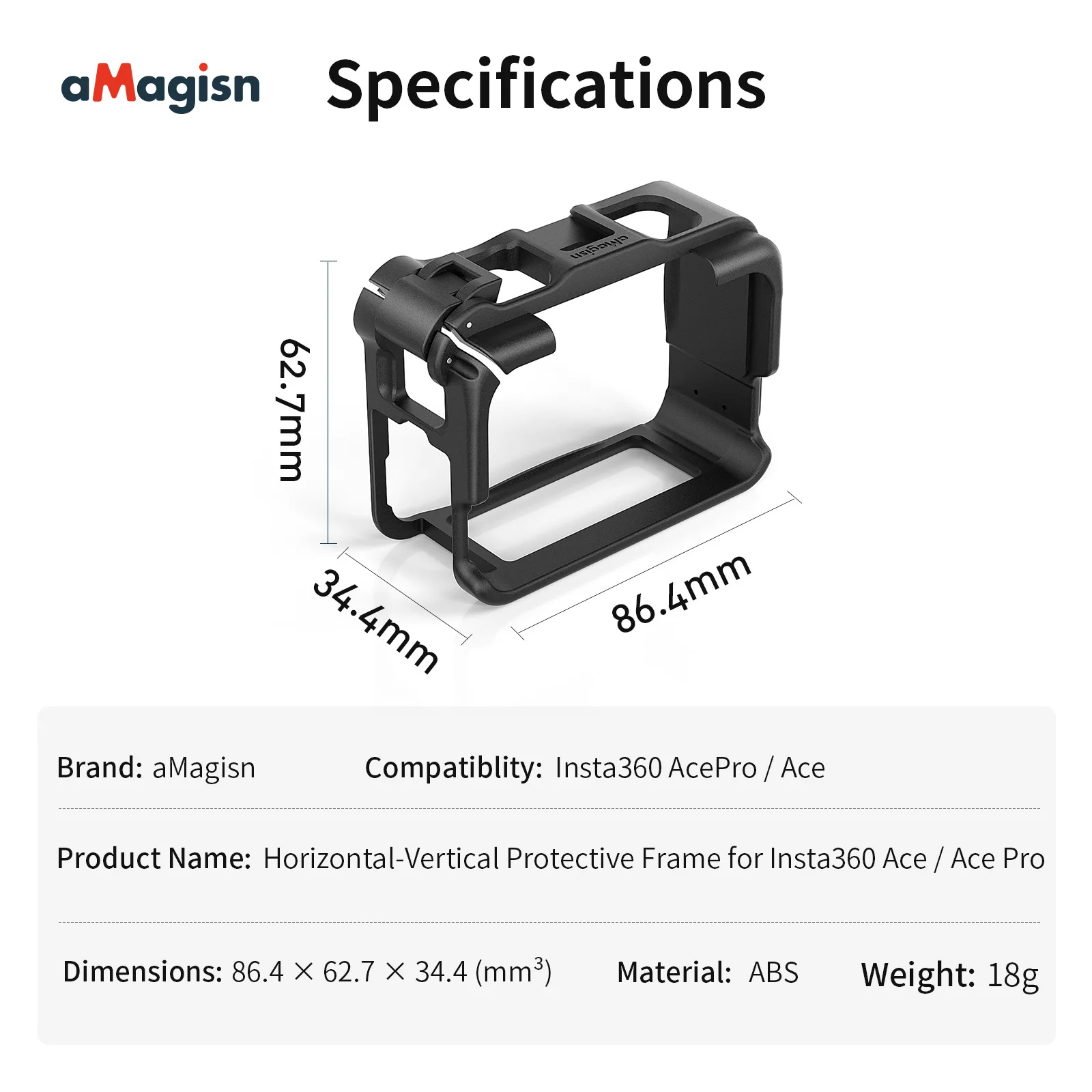 AMagisn горизонтально-вертикальная защитная рамка из АБС-пластика аксессуар для