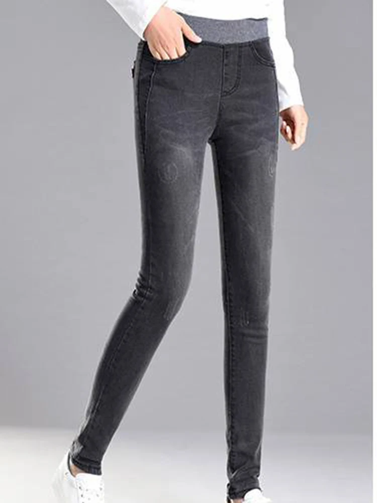 High Waist Large Size 6xl Pencil Jeans Strecth Skinny Denim Pants New Spring Fall Vaqueros Casual Trend Leggings Pantalon Femme