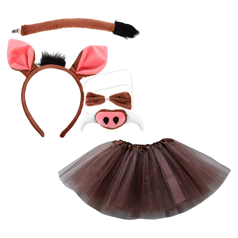 Warthog Headband Pig Accessories Costume Kids Boys Piggy Performance Props Toddler