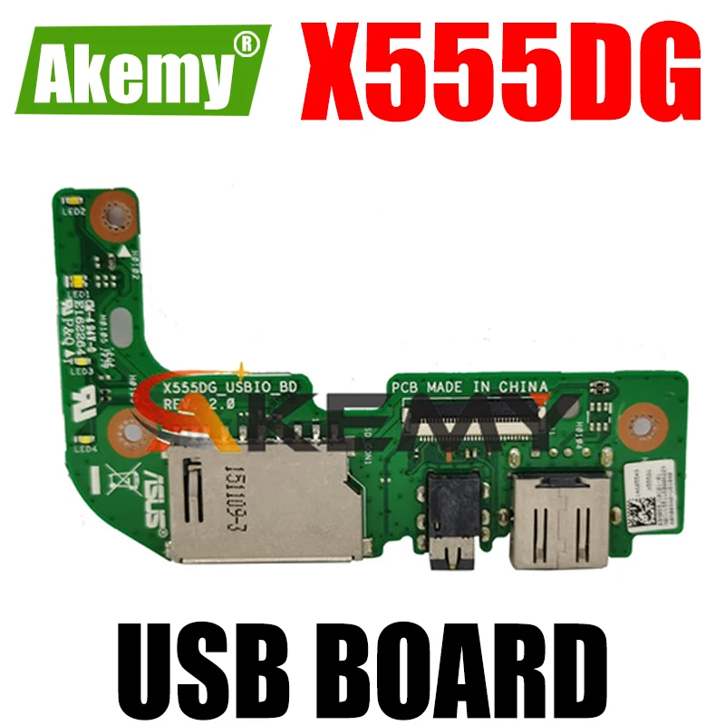 

Akemy Original For Asus X555 X555DG USB IO AUDIO CARD READER BOARD REV:2.0 With Cable MB 100% Tested Fast Ship