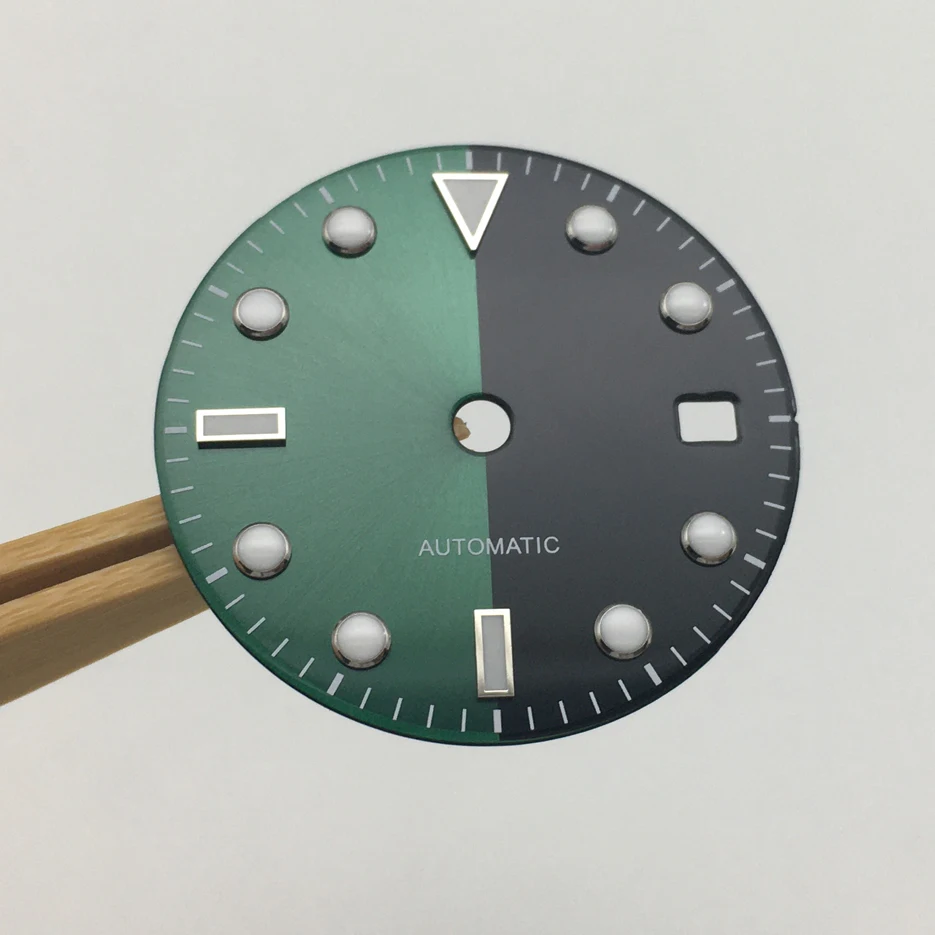 Modified 29MM Black Green Dial Replacement Precision Blue Luminous Lettering Dial Fit For 8200 8215 Movement 2836