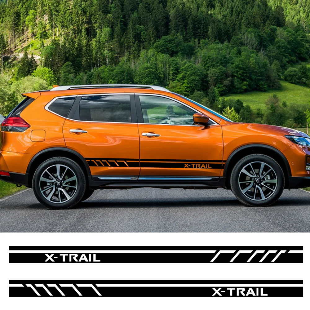 

2PCS Car Side Door Skirt Stickers For NISSAN X-TRAIL Tuning Auto Accessories Stripes Decoration Styling Vinyl Film Wrap Decals