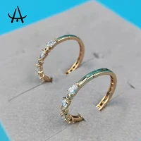 agsnilove classic hoop earrings 18k gold plated inlaid zircon womens earrings simplicity fashion jewelry for women