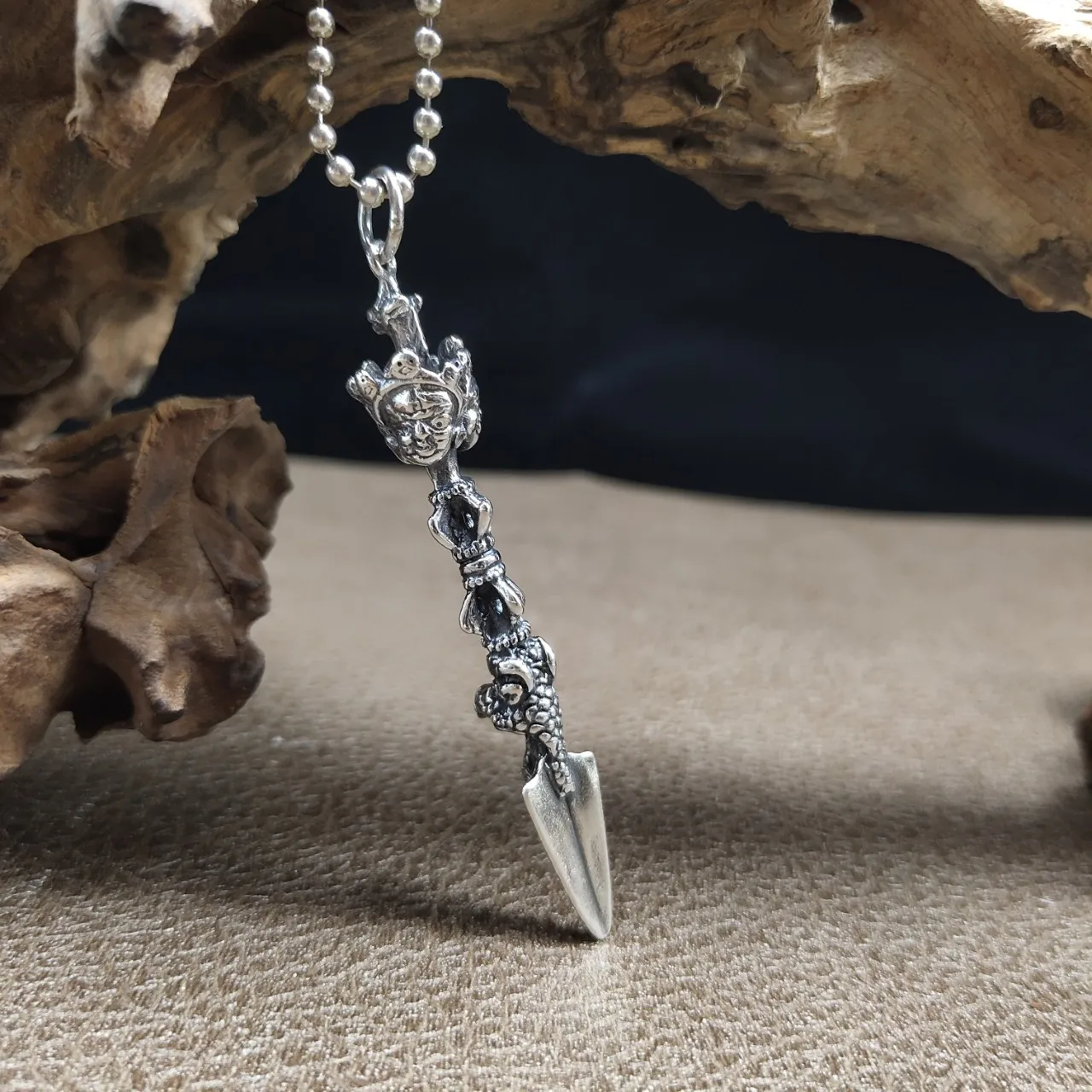 S925 тайское серебро ваджра метод ваджры кулон тибетский ностальный стильный