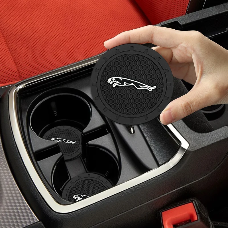

1/2PCS Car Accessories Coasters Water Cup Holder Mat Decoration Pad for Jaguar XF XK XJR XFR XJS XJL XFR Sportbrake Svr Et Goods