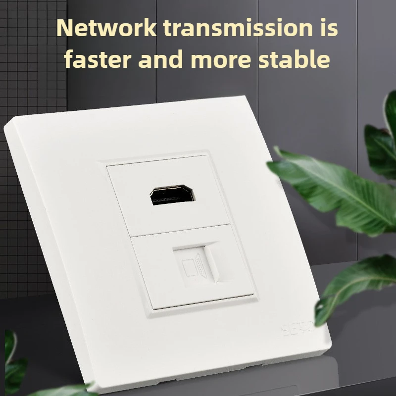 86 прямой разъем HDMI высокой четкости сетевая розетка категории 6 компьютер RJ45