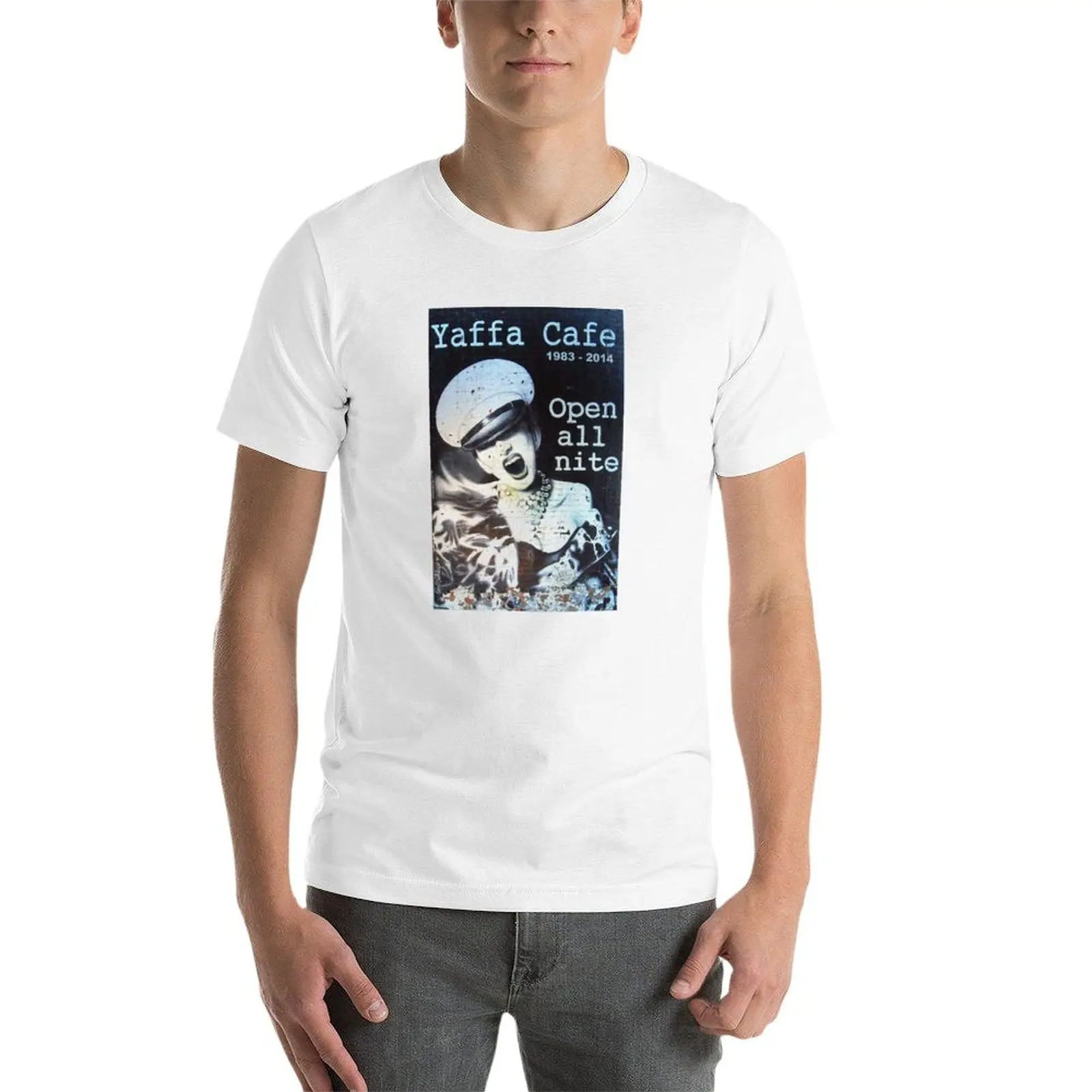 Новинка Yafa Cafe футболка с надписью NYC коротким рукавом blondie одежда для хиппи