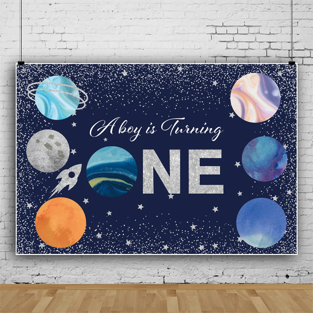 

Фон для фотосъемки детей с изображением планеты на 1-й день рождения