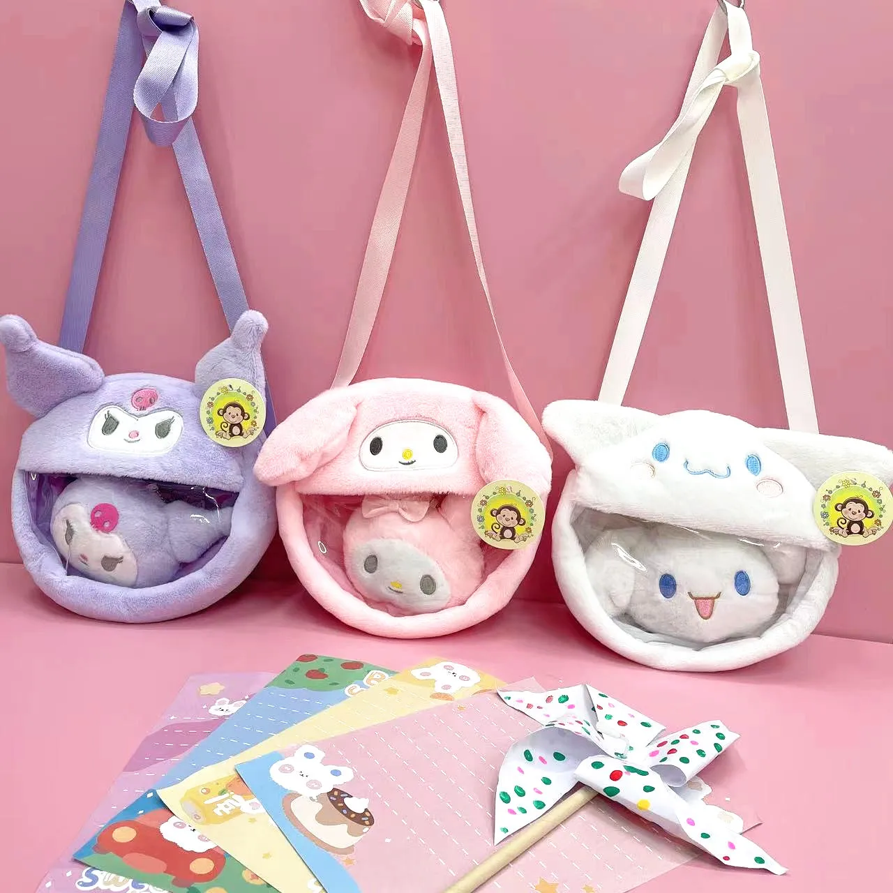 

Sanrio персонаж Hello Kitty плюшевая сумка Kuromi моя мелодия фото с милой куклой Sanrio