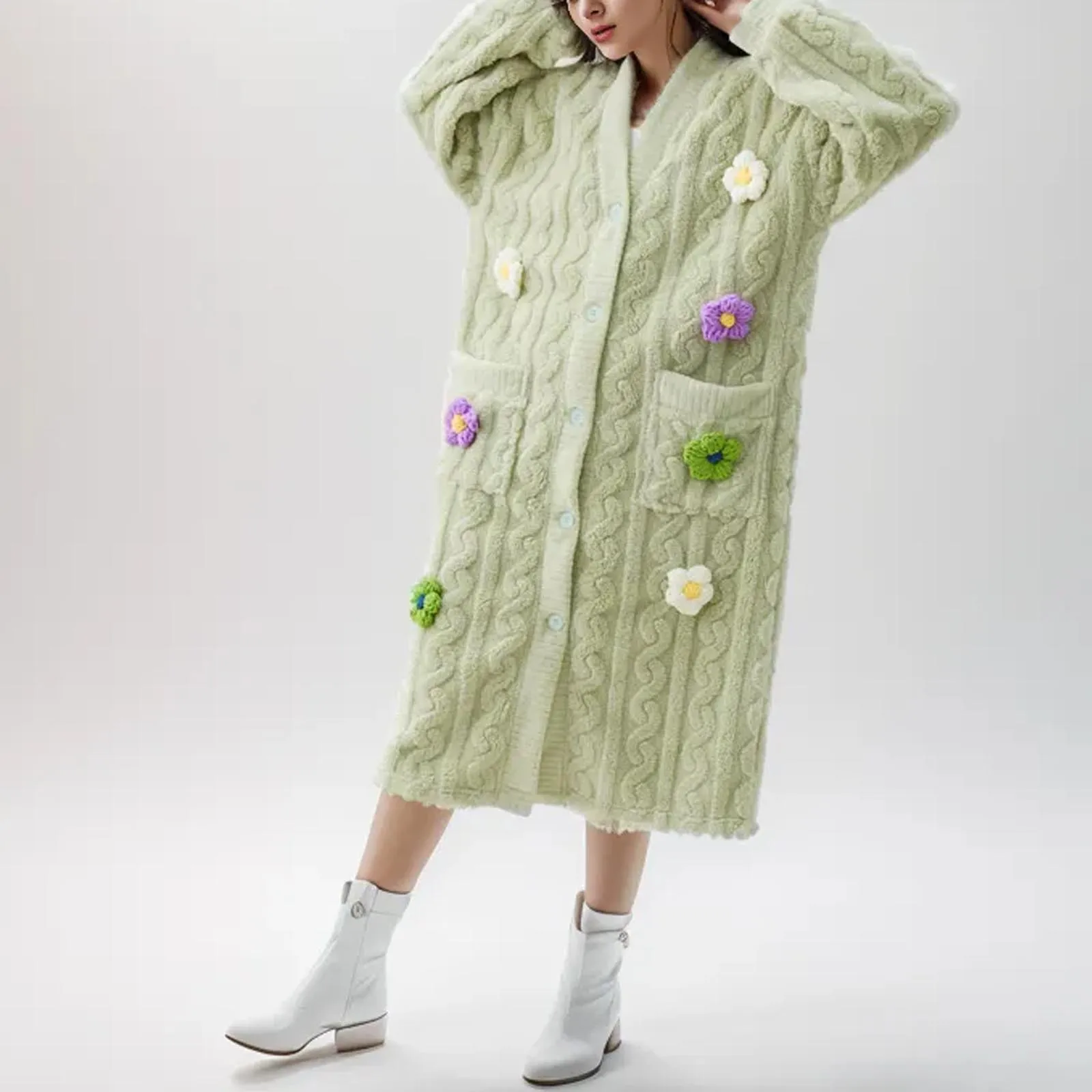 

Женский зимний утепленный мягкий теплый халат-халат