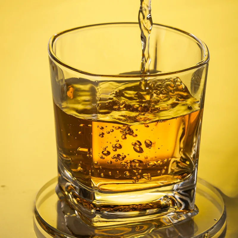 

Spot 180ml square cup glass LOGO advertising cup promotional cup foreign wine whiskey cup