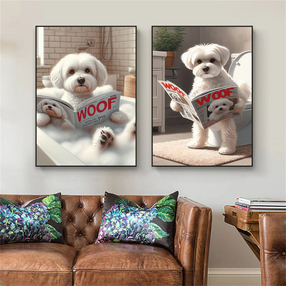 Настенный постер для ванной комнаты с забавным принтом