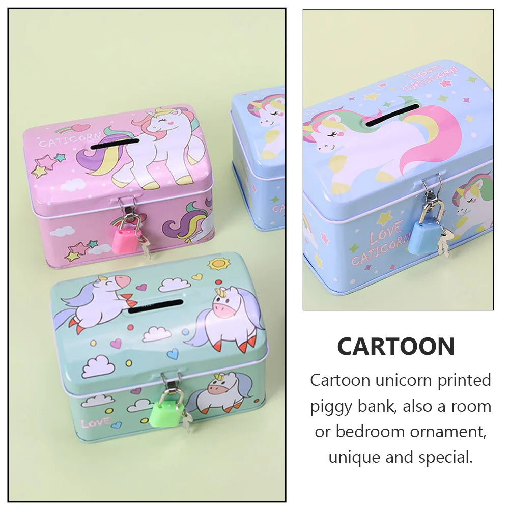 

Unicorn Piggy Bank Kid Toy Storage Organizer Saving Pot Birthday Present Iron Baby