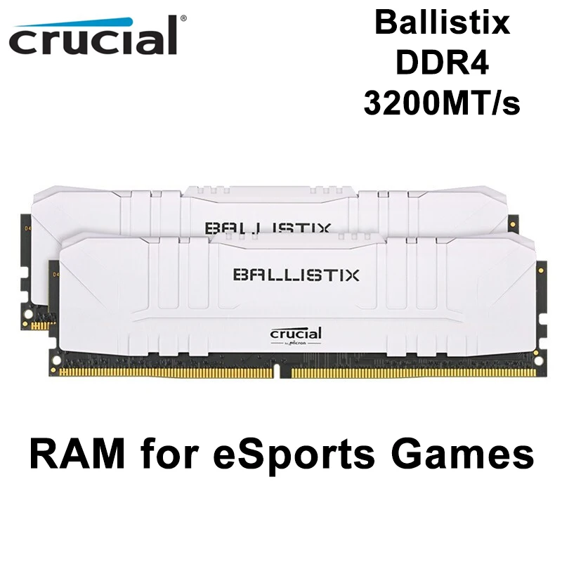 Crucial Ballistix 3200 МГц DDR4 D ОЗУ 16 ГБ 32 ГБ комплект настольная игровая память CL16 черная 16 ГБ 32 ГБ ОЗУ без буфера DIMM оригинал