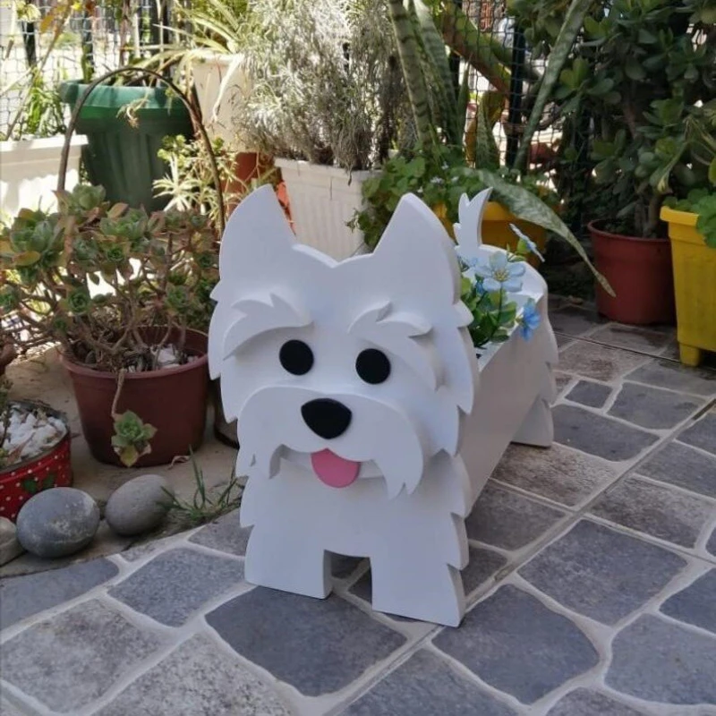 

Dog Planter Animal Shaped Succulent Planter Eye-catching Pots Flower Pot PVC Pet Dog Potted Garden Yard Decoration Furnishings