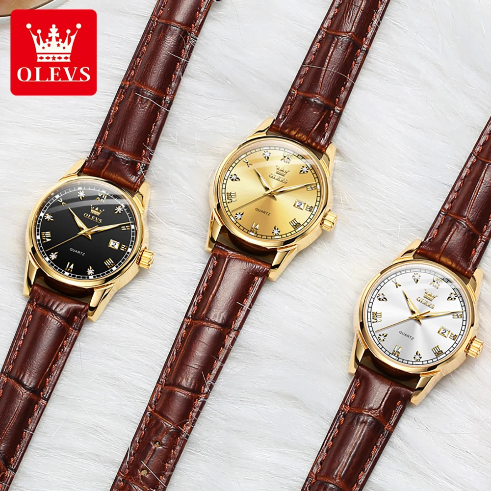 OLEVS 2024 новые модные женские часы лучший бренд роскошный кожаный ремешок