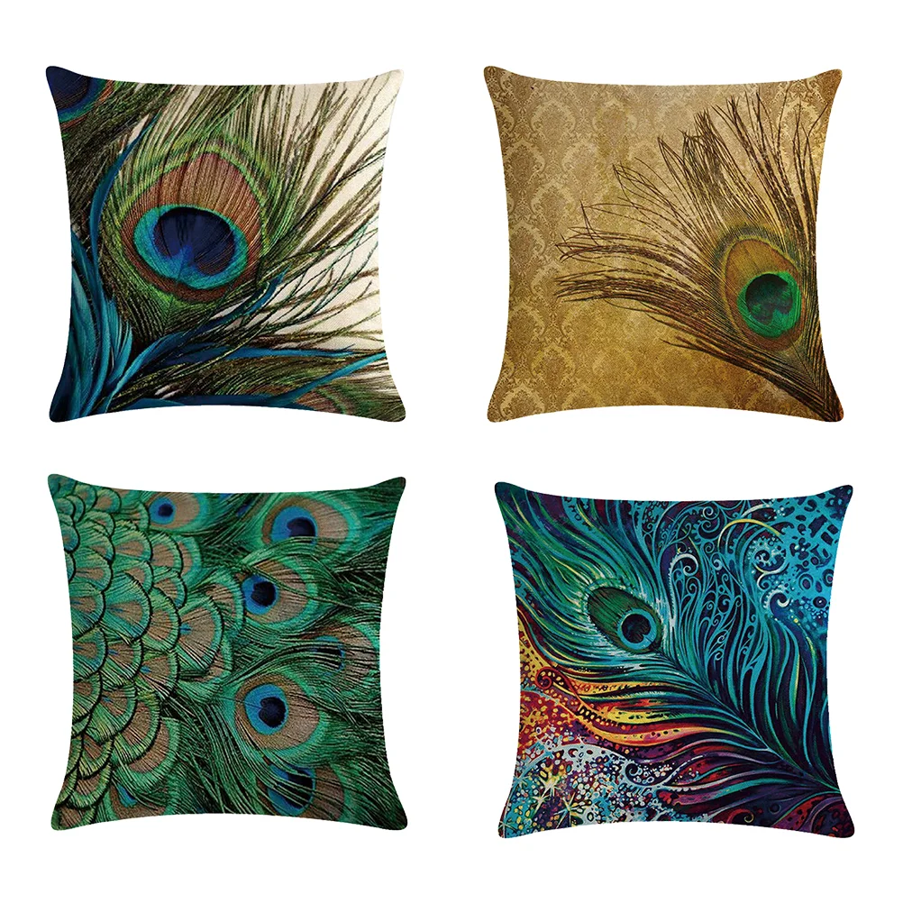 

Pillow Pillowcase Square Throw Covers Cover Case Purple Pillows Flax Sofa Pattern Cushion