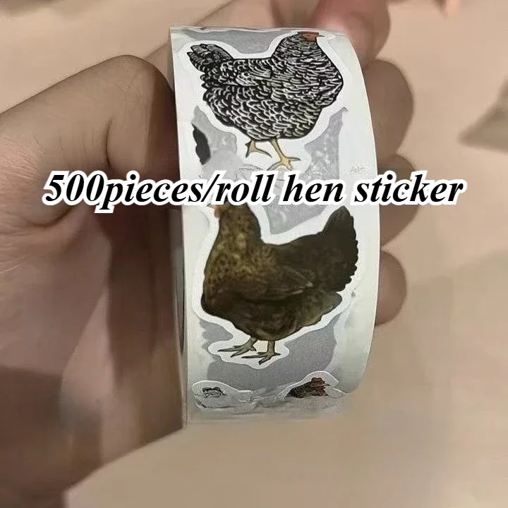 

500 шт./рулон, наклейки для курицы, неразлагаемые, интересные наклейки для птицы и курицы, наклейки для двоих курицы для журнала скрапбукинга