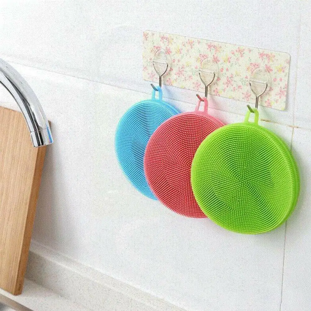 

Silicone Dishwashing Brush Multifunctional Dishcloth Sponge Dishwashing Clean Kitchen Home Cloth Rag Kitchen Tools S9w3