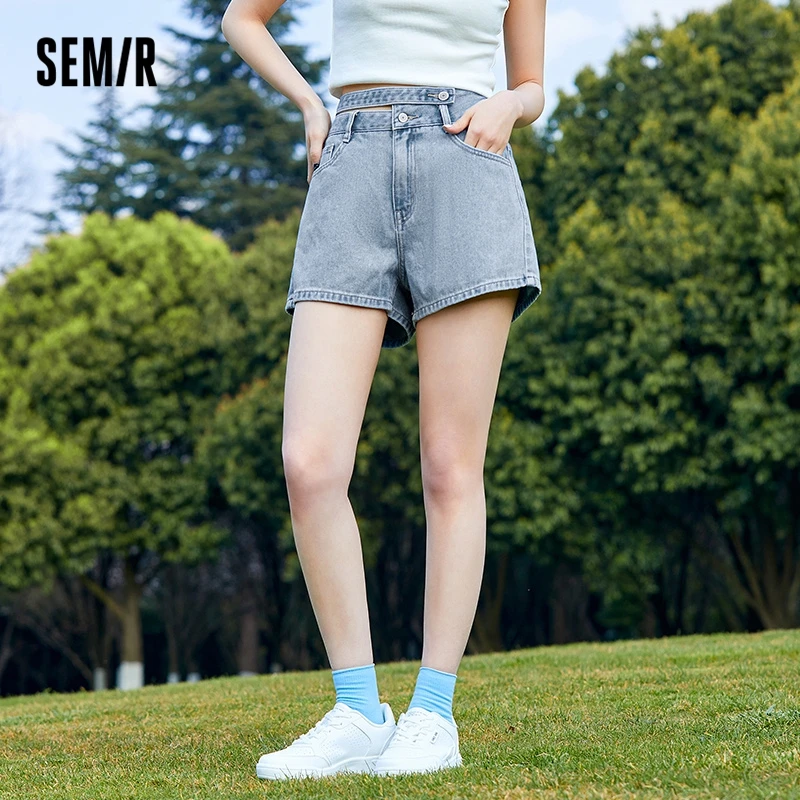 

Semir Jeans Women Hollow Pure Desire Fashion 2022 Summer New Ice Oxygen Cool Antibacterial Shorts Showing Legs Long Versatile