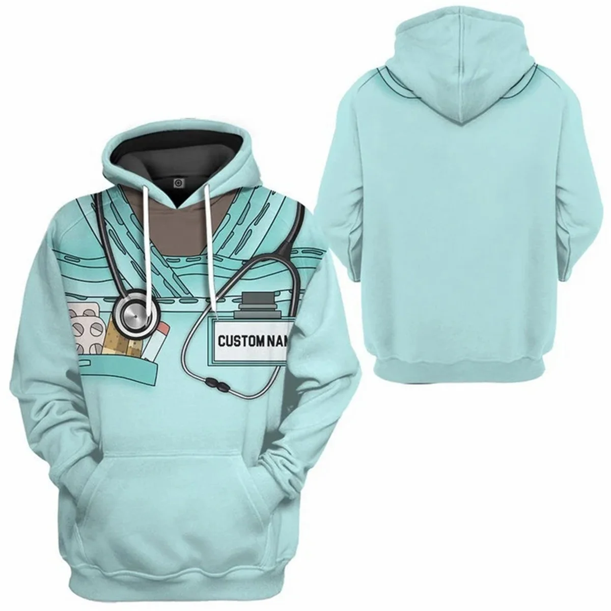 Униформа медсестры с 3D принтом Толстовка для мужчин и женщин свитшот уличная