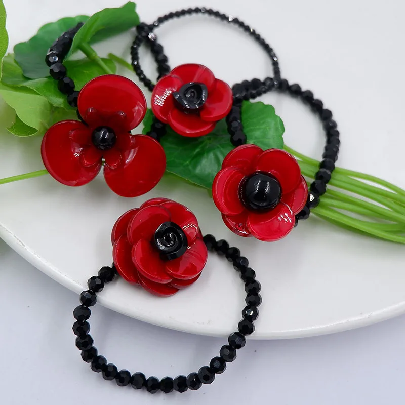 Красный эластичный браслет SUNNY CRYSTAL