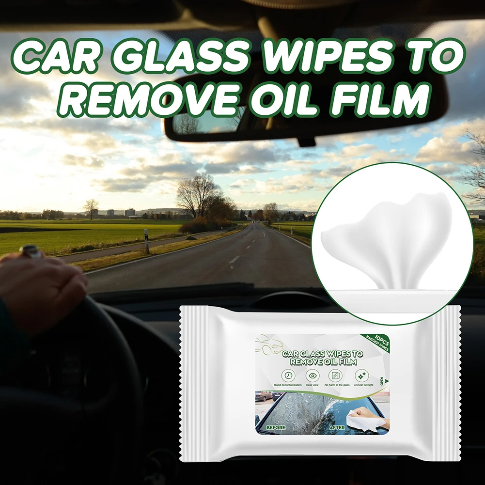 

60pcs Car Oil Stain Cleaner Glass Oil Film Removing Wet Towel Front Windshield Cleaning Vehile Window Powerful Decontamination