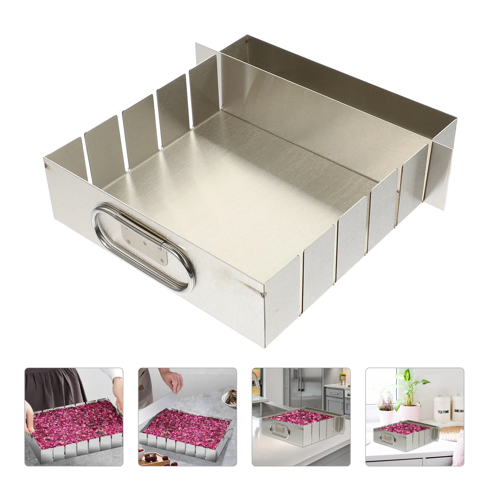 

-hide Gelatin Making Tools Cake Pan Stainless Steel Ice Cube Trays Baking Molds Nougat Candy Flake Chocolate Shaping