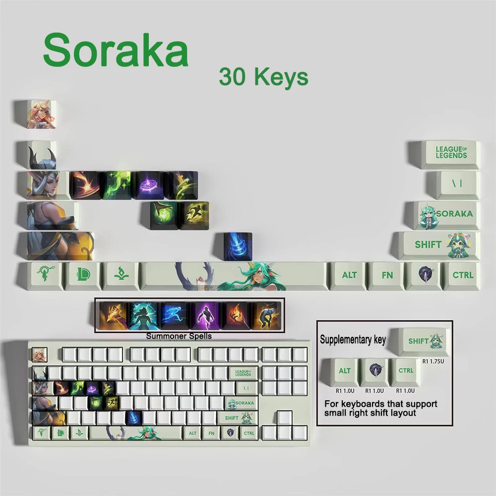 Колпачки для клавиш League of Legends 34 клавиши OEM-профиль мини-набор колпачки