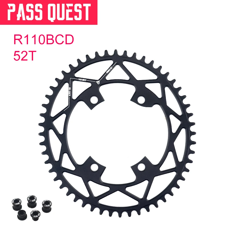 

PASS QUEST SHIMAN0 R110 / 4 BCD 110BCD Oval Road Bike Narrow Wide Chainring 42T-52T Bike Chainwheel ultegra R7000 R8000 DA9100