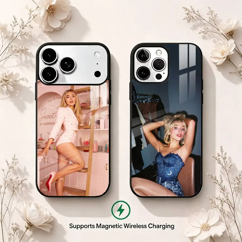 Фото Чехол с беспроводной зарядкой Singer S-Sabrina Carpenter для iPhone 17 16 15 14 Plus 13 12 11 Pro RMax MINI PLUS №1