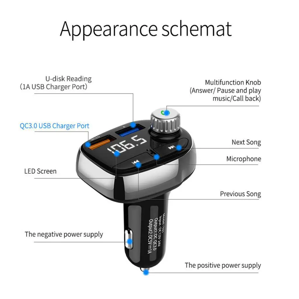 

Wireless Bluetooth Car MP3 FM Transmitter Radio Dual USB Adapter Charger