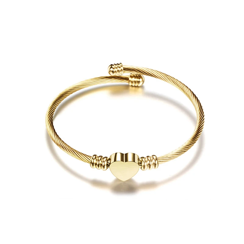 

Stainless Steel Wire Braided Bracelet Titanium Steel Heart Bracelet Literary Simple Bracelet