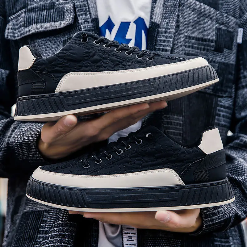 

Men Sneakers SpringAutumn Fashion Casual Shoes for Men Lightweight Platform Elastic Shoes Cloth Breathable Men's Vulcanized Shoe