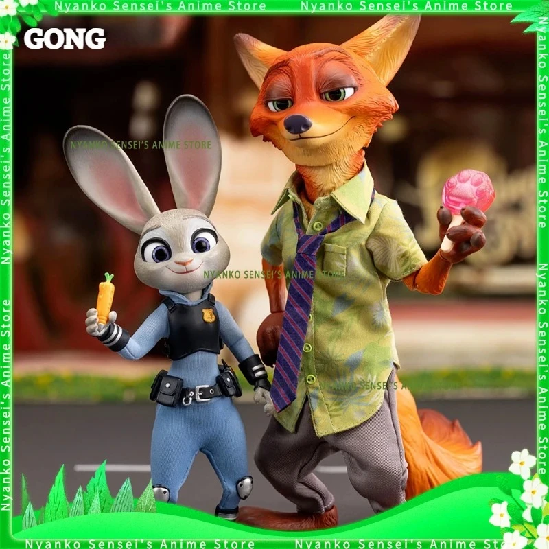 Фото Оригинальный набор GONG Zootopia: фигурки Джуди и Ника, аниме-модели, модные игрушки, настольный подарок, коллекционные куклы, в наличии №1