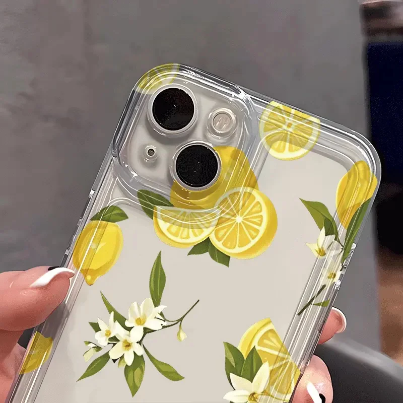 Прозрачный чехол для телефона Summer Fruit Lemon Flower для Samsung Galaxy S25 S24 S23 S22 S21 FE Plus Ultra A56 A55 A35 A16 A54 A53 Cover (art.: 3920cfdc1356f) - 3920cfdc1356f