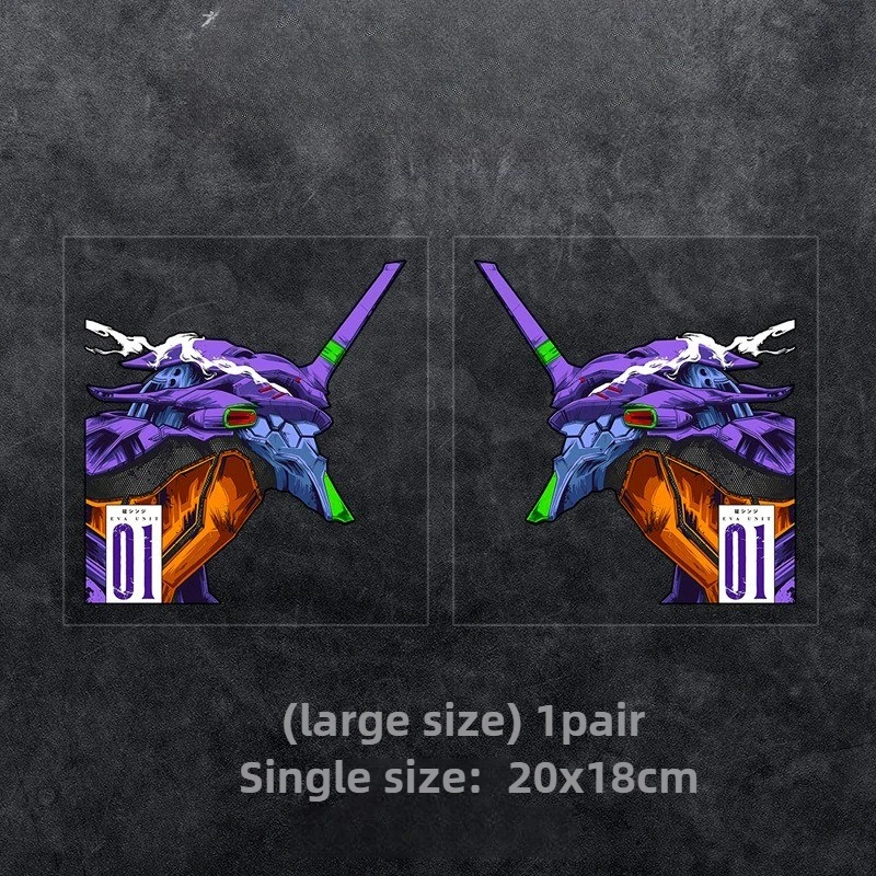 

Наклейка на мотоцикл из ЭВА, мультяшная аниме EVANGELION, водостойкая виниловая наклейка на окно автомобиля, светоотражающая наклейка на мотоциклетный шлем, украшение