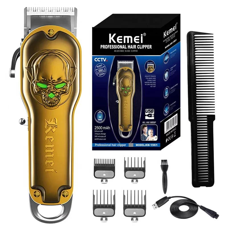 

Original kemei all metal hairdressing hair trimmer for men salon professional electric hair clipper beard haircut machine