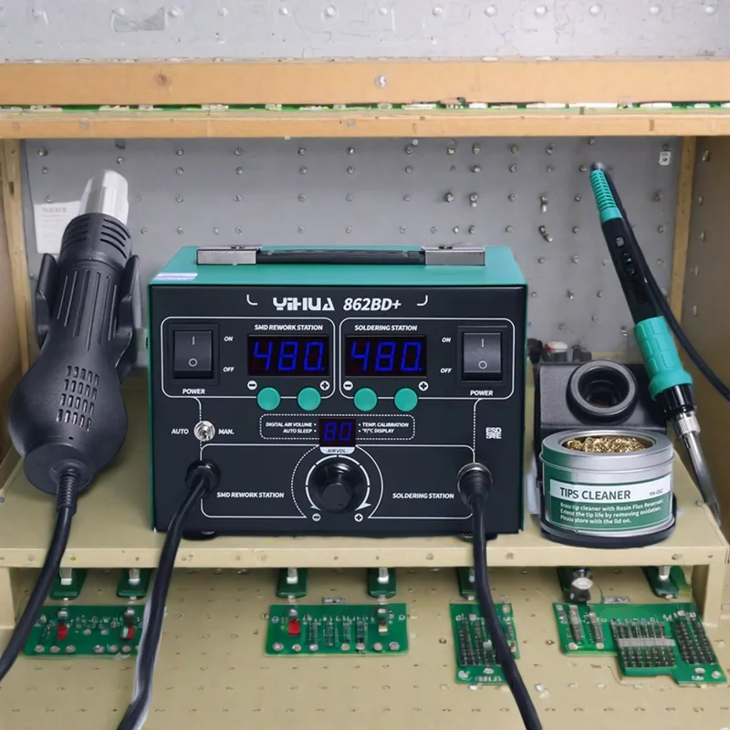 YIHUA 862BD + паяльник паяльная станция горячего воздуха цифровая сделай сам ремонт