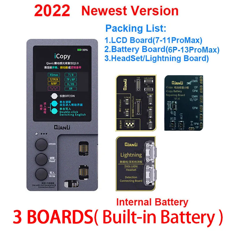 

Qianli ICopy Plus 2.2 True Tone Repair Programmer for 7/8P/X/XR/XS MAX/12/13 Pro Max LCD/Vibrator Transfer EEPROM Battery Test