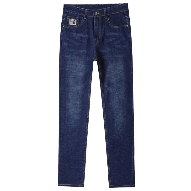 Джинсы мужские прямые джинсовые повседневные брюки из денима деловой стиль