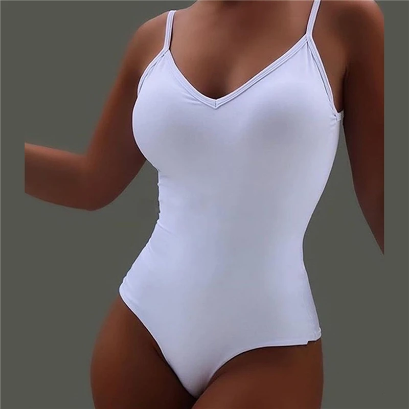 

Sexy Bodysuit Women Sexy Deep V Neck Bodysuits Women Off Shoulder Body Top Streetwear Simple Black White Jumpsuit