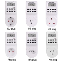 uk plug digital weekly programmable electrical wall plug in power socket timer switch outlet time clock 220v 110v ac