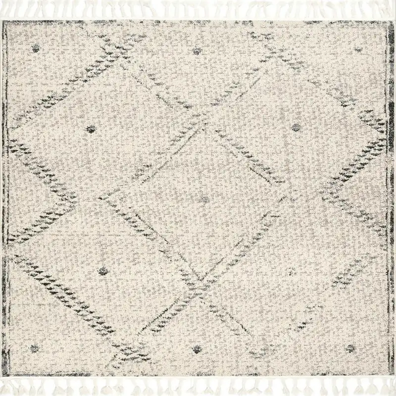 

Wonderful 8' Ivory Moroccan Area Rug - Alluring, Eye-Catching Home Decor - Enhance Rooms with Classic Floor Covering.