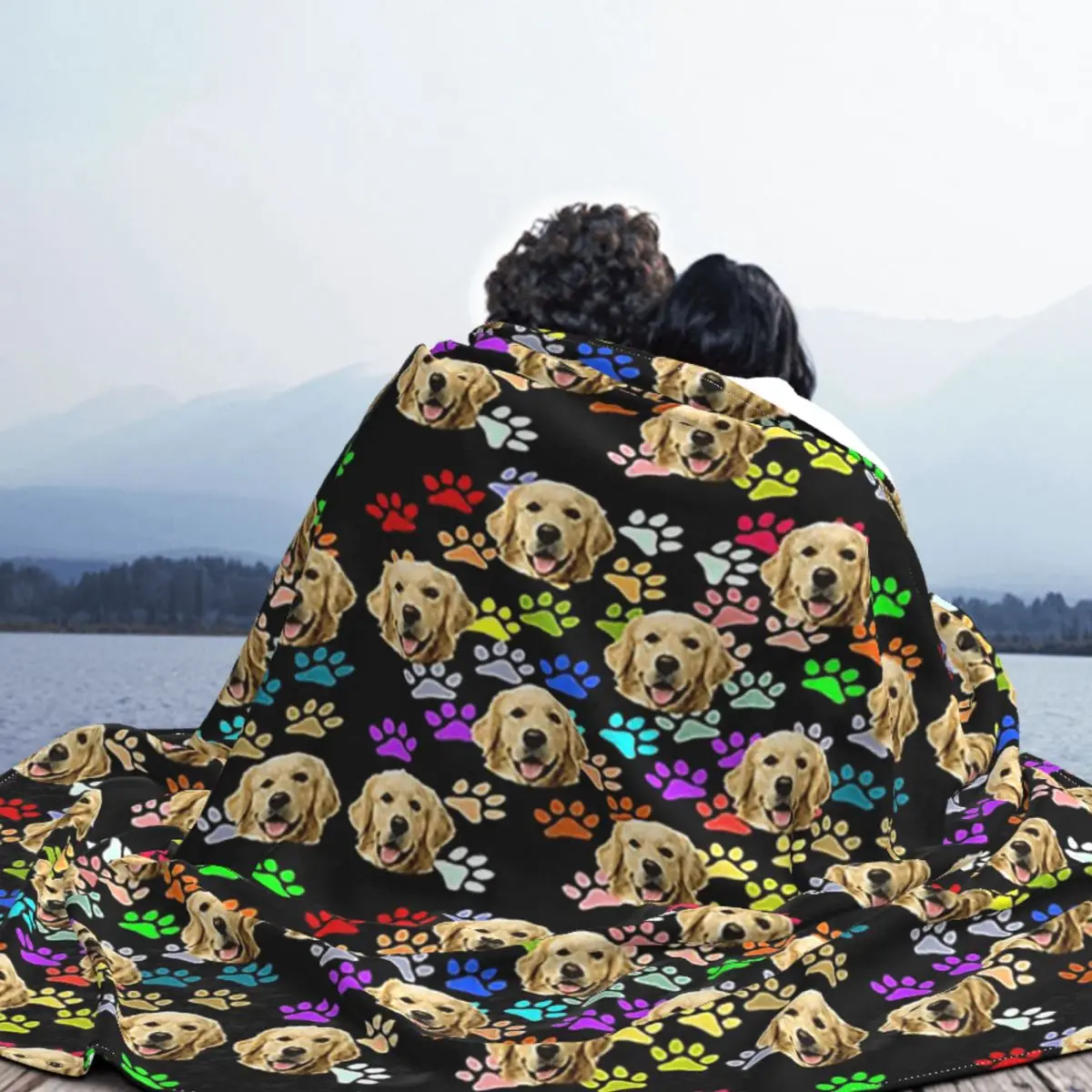 Милое Фланелевое летнее фланелевое одеяло с изображением собаки золотистого