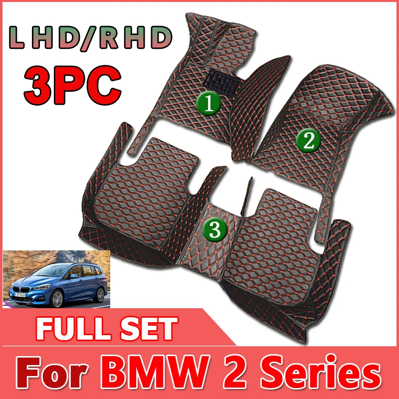 

Автомобильные коврики для BMW 2 серии F46 Gran Tourer 7seat 2015 ~ 2022, противогрязевые коврики, роскошные кожаные коврики, коврики, аксессуары для автомоб...