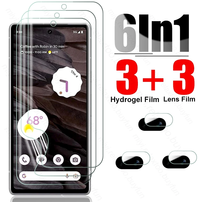 6 In 1 Soft Hydrogel Film Screen Protector For Google Pixel 7a 5G Camera Glass Googe Gogle Pixel7a Pixle 7a 7 a a7 5G 2023 6.1
